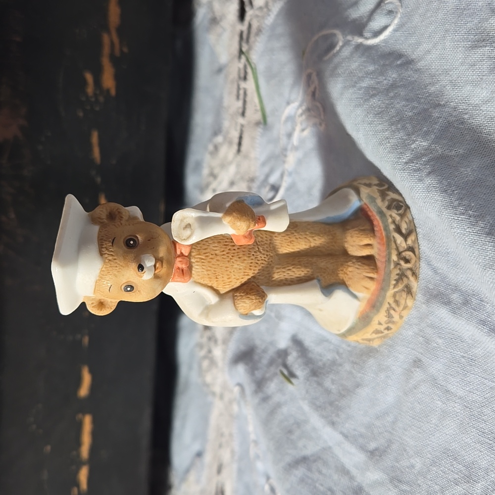 Vintage Honey Bears Graduation 3" Figurine by Geo Z Lefton 1983 TIA